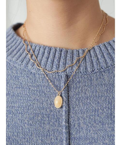 earth music&ecology（アースミュージックアンドエコロジー）の「アクリルストーン2連ネックレス（ネックレス・レディース・シルバー/ゴールド・FREE）」の8枚目の写真