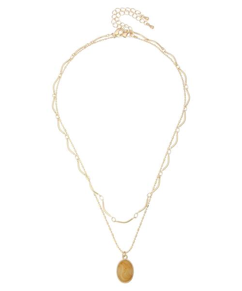 earth music&ecology（アースミュージックアンドエコロジー）の「アクリルストーン2連ネックレス（ネックレス・レディース・シルバー/ゴールド・FREE）」の9枚目の写真