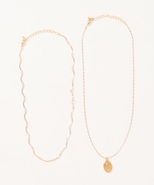 earth music&ecology（アースミュージックアンドエコロジー）の「アクリルストーン2連ネックレス（ネックレス・レディース・シルバー/ゴールド・FREE）」の3枚目の写真