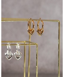 mou | ハートチャームビッグフープピアス(ピアス（両耳用）)