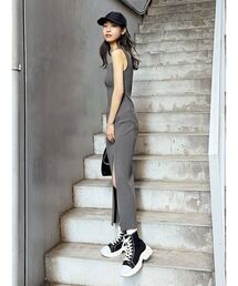 EMODA | リブスリットマキシニットワンピース(ワンピース)