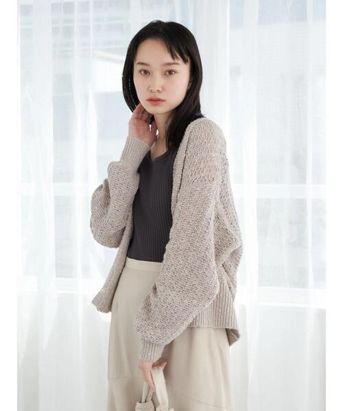 earth music&ecology(アースミュージックアンドエコロジー)の「スラブニットカーディガン(カーディガン/ボレロ・レディース・モカ/ライトカーキ/ライトベージュ・FREE)」の7枚目の写真