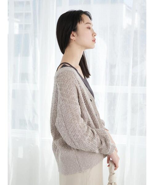 earth music&ecology(アースミュージックアンドエコロジー)の「スラブニットカーディガン(カーディガン/ボレロ・レディース・モカ/ライトカーキ/ライトベージュ・FREE)」の8枚目の写真