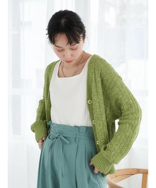 earth music&ecology(アースミュージックアンドエコロジー)の「スラブニットカーディガン(カーディガン/ボレロ・レディース・モカ/ライトカーキ/ライトベージュ・FREE)」の17枚目の写真