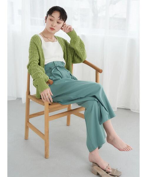 earth music&ecology(アースミュージックアンドエコロジー)の「スラブニットカーディガン(カーディガン/ボレロ・レディース・モカ/ライトカーキ/ライトベージュ・FREE)」の19枚目の写真