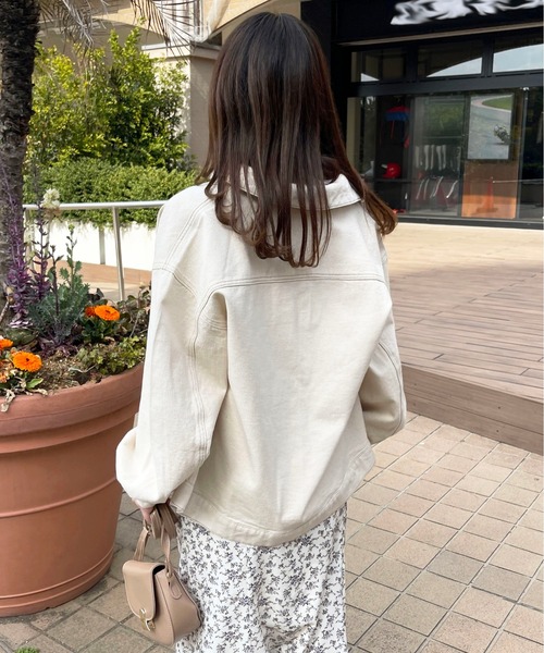 apres jour（アプレジュール）の「【セットアップ可能】ルーズGジャン【ZOZOTOWN限定アイテム】（デニムジャケット・レディース・オフホワイト/ダークブルー/ピンク・X-LARGE/フリー）」の10枚目の写真