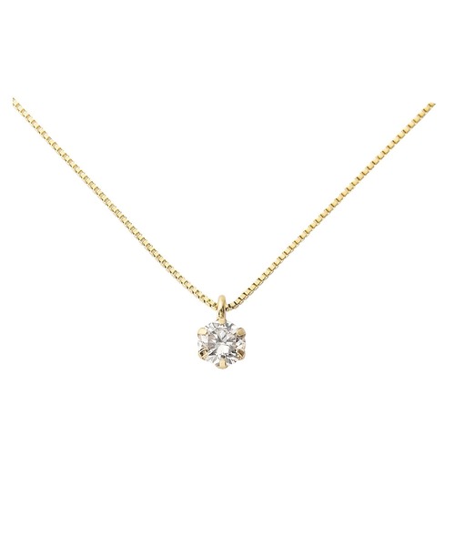 THE PLATINUM SELECT(ザ プラチナム セレクト)の「18金ゴールド ダイヤモンド ネックレス 0.1ct 鑑別カード付(ネックレス・レディース・ピンクゴールド/イエローゴールド・FREE)」の3枚目の写真