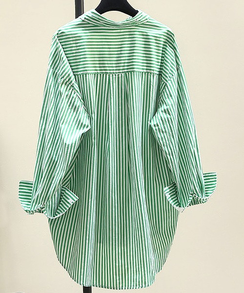 Dita(ディータ)の「ストライプルーズシャツ(シャツ/ブラウス・レディース・ピンク/グリーン/ブルー/オレンジ・M/L/XL)」の18枚目の写真