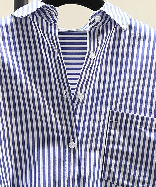 Dita(ディータ)の「ストライプルーズシャツ(シャツ/ブラウス・レディース・ピンク/グリーン/ブルー/オレンジ・M/L/XL)」の16枚目の写真