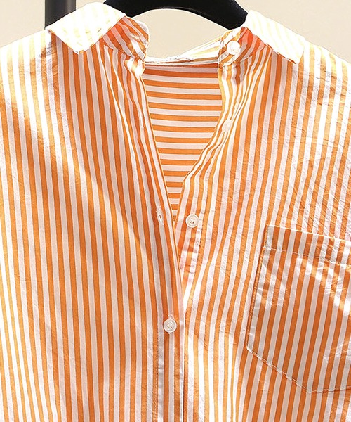 Dita(ディータ)の「ストライプルーズシャツ(シャツ/ブラウス・レディース・ピンク/グリーン/ブルー/オレンジ・M/L/XL)」の19枚目の写真