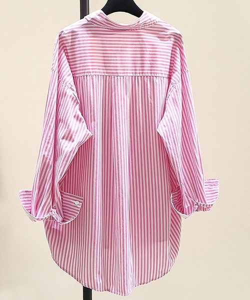 Dita(ディータ)の「ストライプルーズシャツ(シャツ/ブラウス・レディース・ピンク/グリーン/ブルー/オレンジ・M/L/XL)」の6枚目の写真