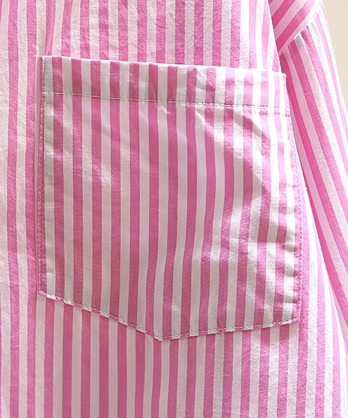 Dita(ディータ)の「ストライプルーズシャツ(シャツ/ブラウス・レディース・ピンク/グリーン/ブルー/オレンジ・M/L/XL)」の21枚目の写真