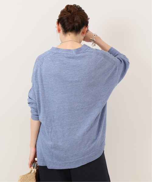 IENA（イエナ）の「Pasha リネンコットンワイド Vネックカーディガン（カーディガン/ボレロ・レディース・サックスブルー/グレー系その他/キャメル・FREE）」の4枚目の写真