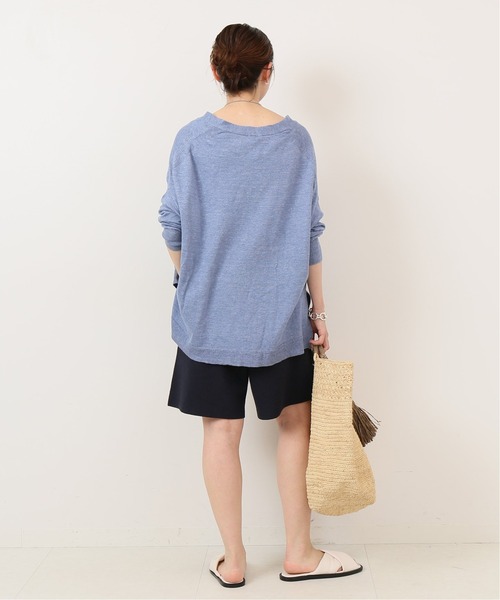 IENA（イエナ）の「Pasha リネンコットンワイド Vネックカーディガン（カーディガン/ボレロ・レディース・サックスブルー/グレー系その他/キャメル・FREE）」の6枚目の写真