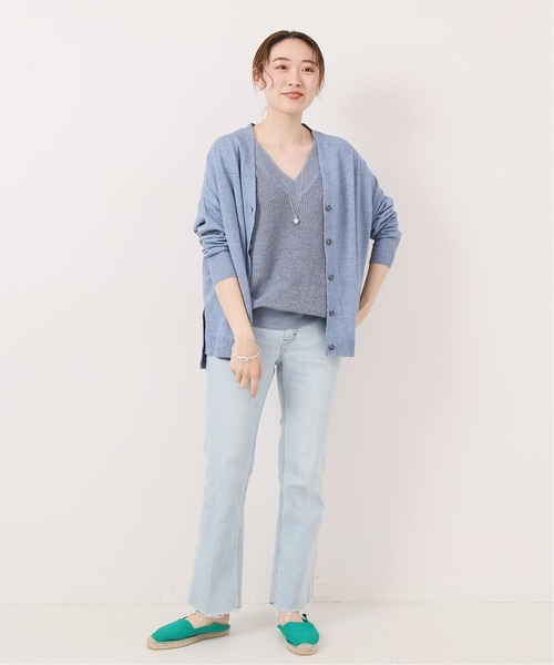 IENA（イエナ）の「Pasha リネンコットンワイド Vネックカーディガン（カーディガン/ボレロ・レディース・サックスブルー/グレー系その他/キャメル・FREE）」の7枚目の写真