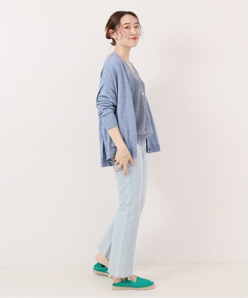 IENA（イエナ）の「Pasha リネンコットンワイド Vネックカーディガン（カーディガン/ボレロ・レディース・サックスブルー/グレー系その他/キャメル・FREE）」の8枚目の写真