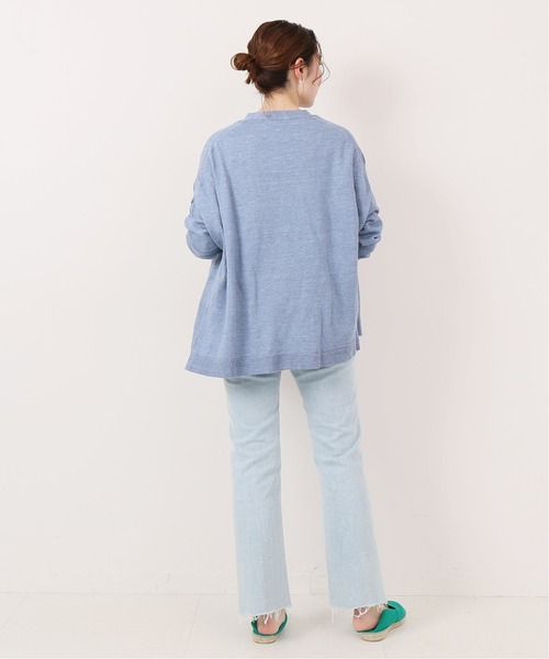 IENA（イエナ）の「Pasha リネンコットンワイド Vネックカーディガン（カーディガン/ボレロ・レディース・サックスブルー/グレー系その他/キャメル・FREE）」の9枚目の写真