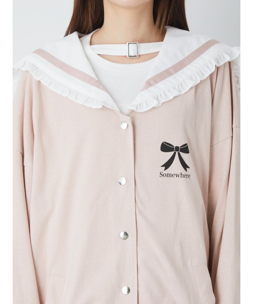 Ank Rouge（アンクルージュ）の「セーラーパーカー（パーカー・レディース・アイボリー/ピンク/ブラック・M）」の15枚目の写真