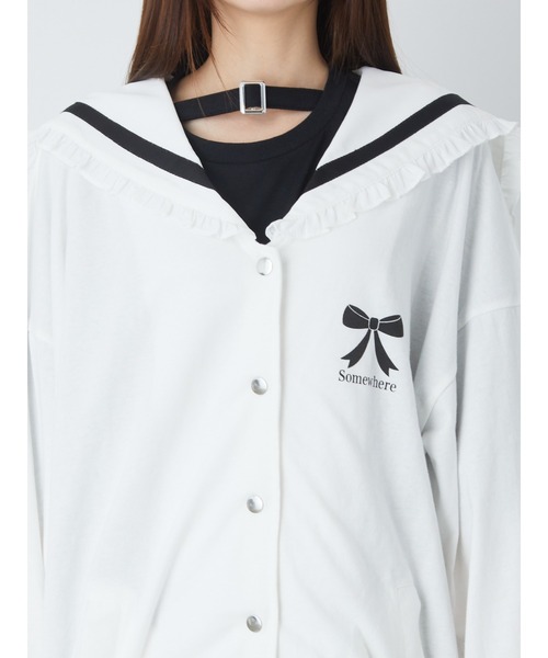 Ank Rouge（アンクルージュ）の「セーラーパーカー（パーカー・レディース・アイボリー/ピンク/ブラック・M）」の16枚目の写真