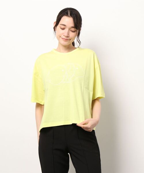 KID BLUE(キッドブルー)の「キッドブルー -グラフィックTシャツ -半袖トップス -KOSN329 -kidblue(Tシャツ/カットソー・レディース・イエロー/ブラック/オフホワイト・M)」の1枚目の写真