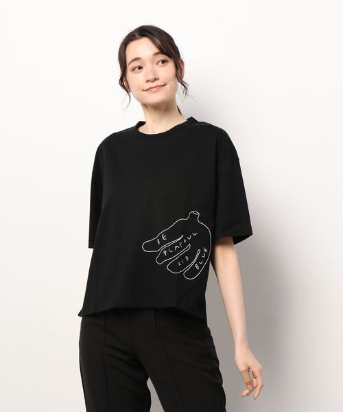 KID BLUE(キッドブルー)の「キッドブルー -グラフィックTシャツ -半袖トップス -KOSN329 -kidblue(Tシャツ/カットソー・レディース・イエロー/ブラック/オフホワイト・M)」の3枚目の写真