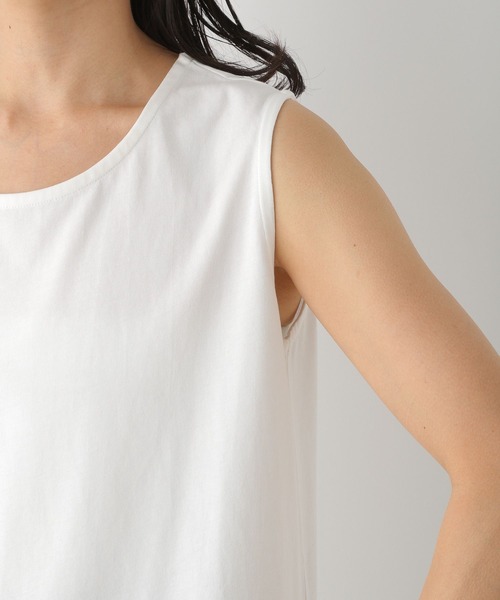 LEPSIM(レプシィム)の「スソラウンドレイヤードノースリーブ 262398(タンクトップ・レディース・ホワイト系その他/ブラック/グレイッシュベージュ/オフホワイト・FREE/TALL)」の6枚目の写真