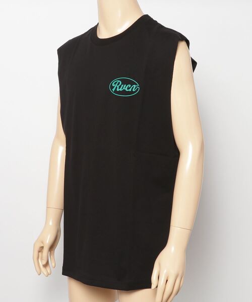 RVCA（ルーカ）の「RVCA/ルーカ ルーズシルエット ノースリーブTシャツ バックプリント タンクトップ BC041-365（タンクトップ・メンズ・ホワイト/ブラック/グリーン・S/M/L）」の4枚目の写真