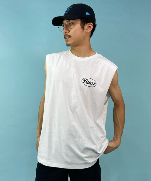RVCA（ルーカ）の「RVCA/ルーカ ルーズシルエット ノースリーブTシャツ バックプリント タンクトップ BC041-365（タンクトップ・メンズ・ホワイト/ブラック/グリーン・S/M/L）」の2枚目の写真