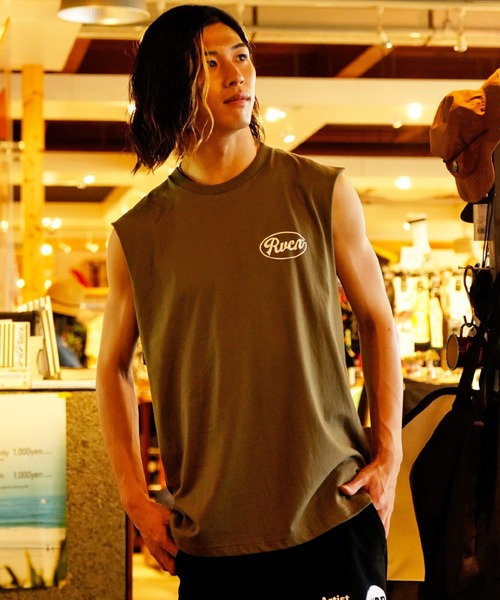 RVCA（ルーカ）の「RVCA/ルーカ ルーズシルエット ノースリーブTシャツ バックプリント タンクトップ BC041-365（タンクトップ・メンズ・ホワイト/ブラック/グリーン・S/M/L）」の21枚目の写真