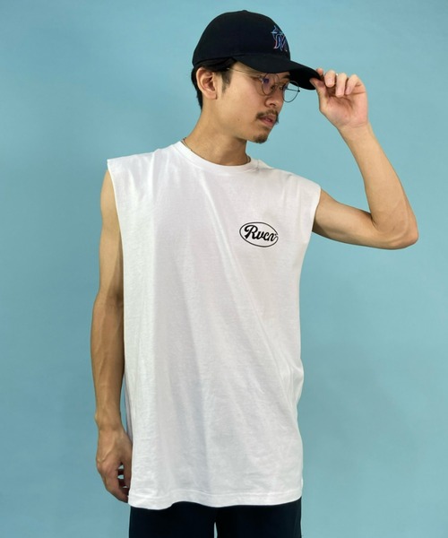 RVCA（ルーカ）の「RVCA/ルーカ ルーズシルエット ノースリーブTシャツ バックプリント タンクトップ BC041-365（タンクトップ・メンズ・ホワイト/ブラック/グリーン・S/M/L）」の11枚目の写真
