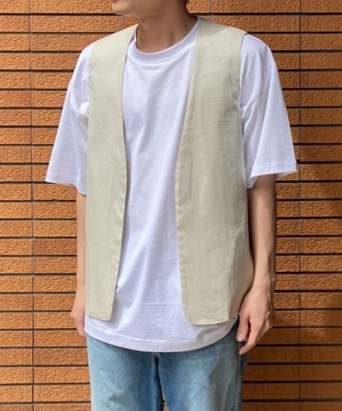 Toironier(トワロニエ)の「Toironier(トワロニエ ) ノーカラーベスト ユニセックス(ベスト・メンズ・ホワイト/ブルー・FREE)」の2枚目の写真