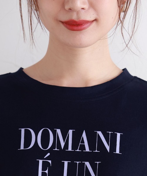 Pierrot(ピエロ)の「シルケットコットンロゴTシャツ(Tシャツ/カットソー・レディース・ネイビー/オフホワイト/チャコール・M/L)」の5枚目の写真