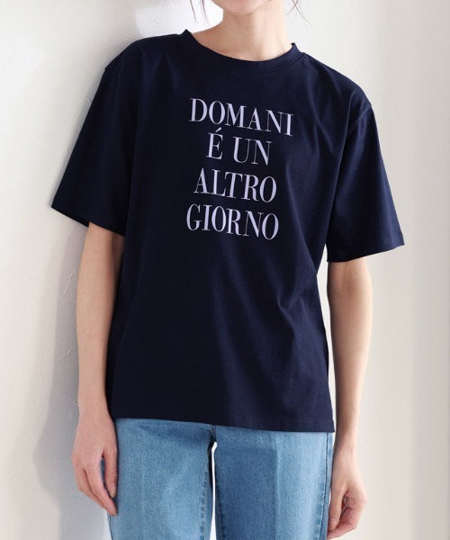Pierrot(ピエロ)の「シルケットコットンロゴTシャツ(Tシャツ/カットソー・レディース・ネイビー/オフホワイト/チャコール・M/L)」の14枚目の写真