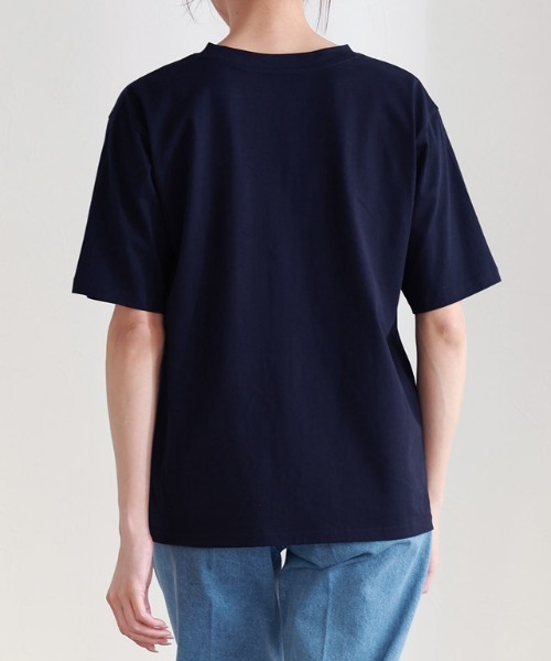 Pierrot(ピエロ)の「シルケットコットンロゴTシャツ(Tシャツ/カットソー・レディース・ネイビー/オフホワイト/チャコール・M/L)」の19枚目の写真