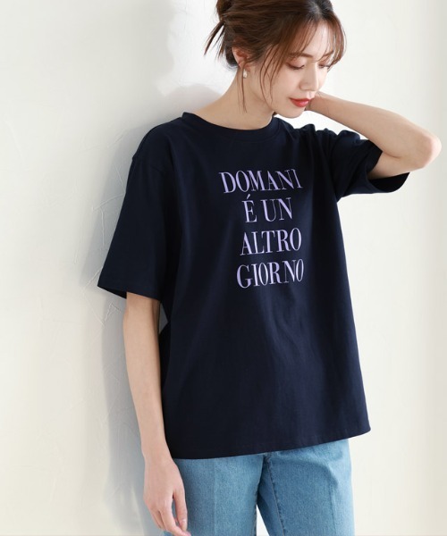Pierrot(ピエロ)の「シルケットコットンロゴTシャツ(Tシャツ/カットソー・レディース・ネイビー/オフホワイト/チャコール・M/L)」の20枚目の写真