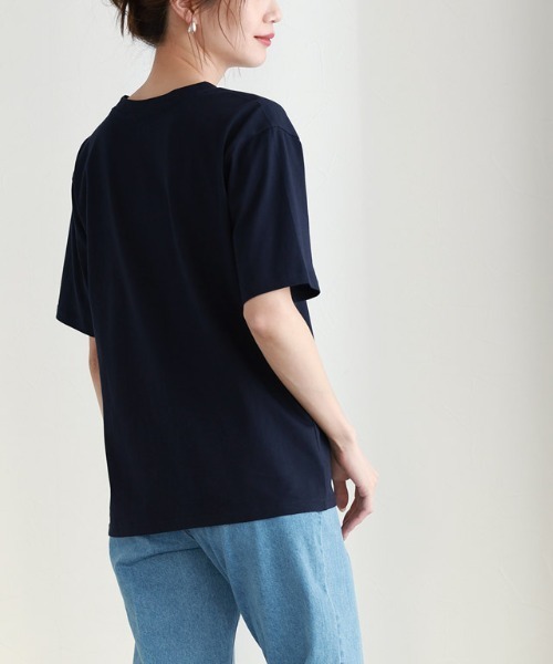 Pierrot(ピエロ)の「シルケットコットンロゴTシャツ(Tシャツ/カットソー・レディース・ネイビー/オフホワイト/チャコール・M/L)」の17枚目の写真