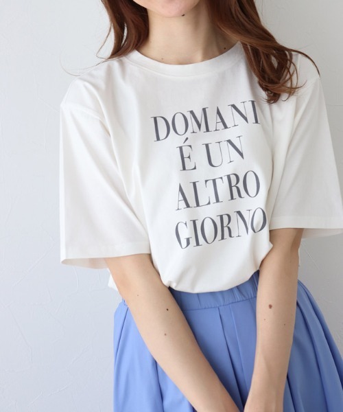 Pierrot(ピエロ)の「シルケットコットンロゴTシャツ(Tシャツ/カットソー・レディース・ネイビー/オフホワイト/チャコール・M/L)」の11枚目の写真
