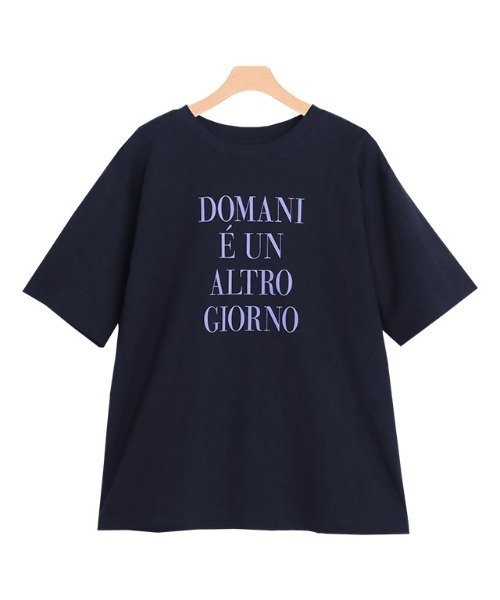 Pierrot(ピエロ)の「シルケットコットンロゴTシャツ(Tシャツ/カットソー・レディース・ネイビー/オフホワイト/チャコール・M/L)」の6枚目の写真