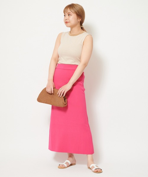 U by SPICK&SPAN(ユーバイスピックアンドスパン)の「ハイウエストニットスカート(スカート・レディース・グリーン/ネイビー/ピンク・FREE)」の13枚目の写真