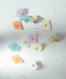 アクリルフラワーピアス