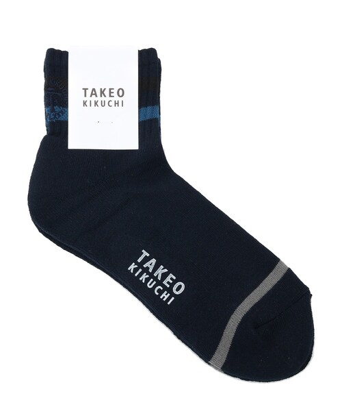 TAKEO KIKUCHI(タケオキクチ)の「◆配色ショートソックス(ソックス/靴下・メンズ・ホワイト/ブラウン系/ネイビー・00)」の1枚目の写真
