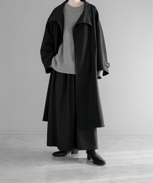 セール】stand up collar long coat - スタンドカラーロングコート