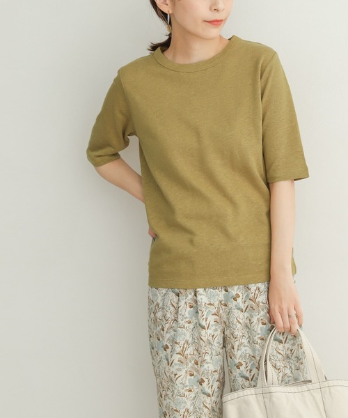 URBAN RESEARCH DOORS（アーバンリサーチドアーズ）の「コットンリネンハーフスリーブカットソー（Tシャツ/カットソー・レディース・チャコールグレー/ブラウン系その他/ナチュラル/イエロー系その他・MEDIUM）」の15枚目の写真