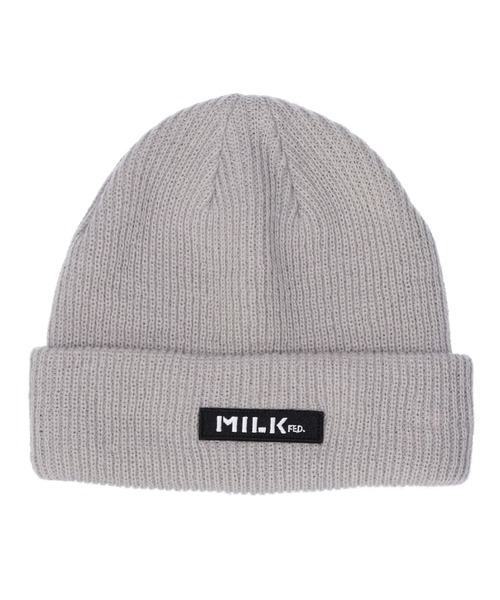MILKFED.（ミルクフェド）の「MILKFED. LOGO KNIT CAP（ニットキャップ/ビーニー・レディース・ブラック/ベージュ/グレー/レッド・ONE SIZE）」の8枚目の写真