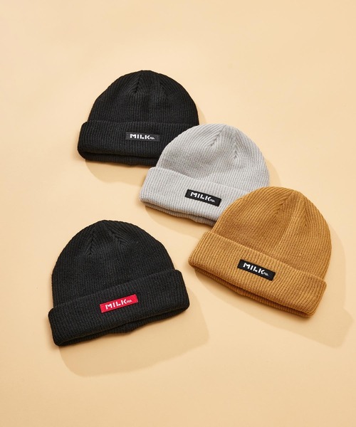MILKFED.（ミルクフェド）の「MILKFED. LOGO KNIT CAP（ニットキャップ/ビーニー・レディース・ブラック/ベージュ/グレー/レッド・ONE SIZE）」の19枚目の写真