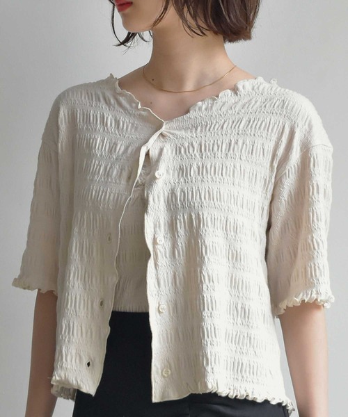 RETRO GIRL（レトロガール）の「メロウカーデビスチェ付set（Tシャツ/カットソー・レディース・スモークピンク/グリーン/オフホワイト/ダークブラウン・FREE）」の2枚目の写真