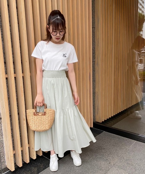 one after another NICE CLAUP(ワンアフターアナザーナイスクラップ)の「コットンボリュームスカート(スカート・レディース・オフホワイト/ブラック/ミント・FREE)」の11枚目の写真
