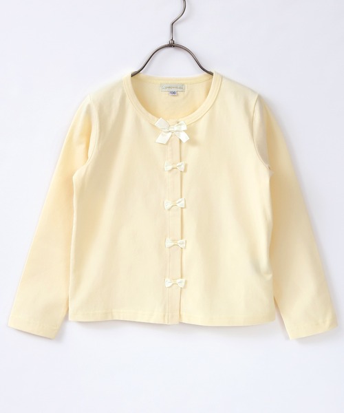 panpantutu（パンパンチュチュ）の「UVcut フレンチリボンカーディガン(Junior)（カーディガン/ボレロ・キッズ・ライトグレー/ネイビー/ベビーピンク/ミント/レモンイエロー・140cm/150cm）」の4枚目の写真