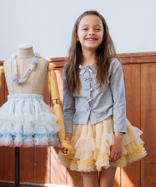 panpantutu（パンパンチュチュ）の「UVcut フレンチリボンカーディガン(Junior)（カーディガン/ボレロ・キッズ・ライトグレー/ネイビー/ベビーピンク/ミント/レモンイエロー・140cm/150cm）」の14枚目の写真