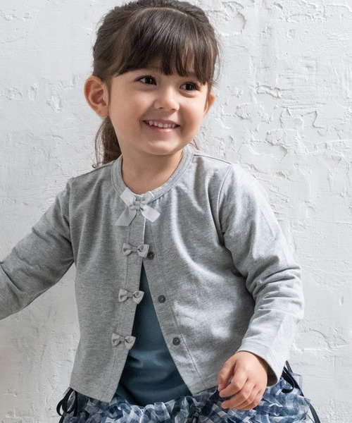 panpantutu（パンパンチュチュ）の「UVcut フレンチリボンカーディガン(Junior)（カーディガン/ボレロ・キッズ・ライトグレー/ネイビー/ベビーピンク/ミント/レモンイエロー・140cm/150cm）」の9枚目の写真